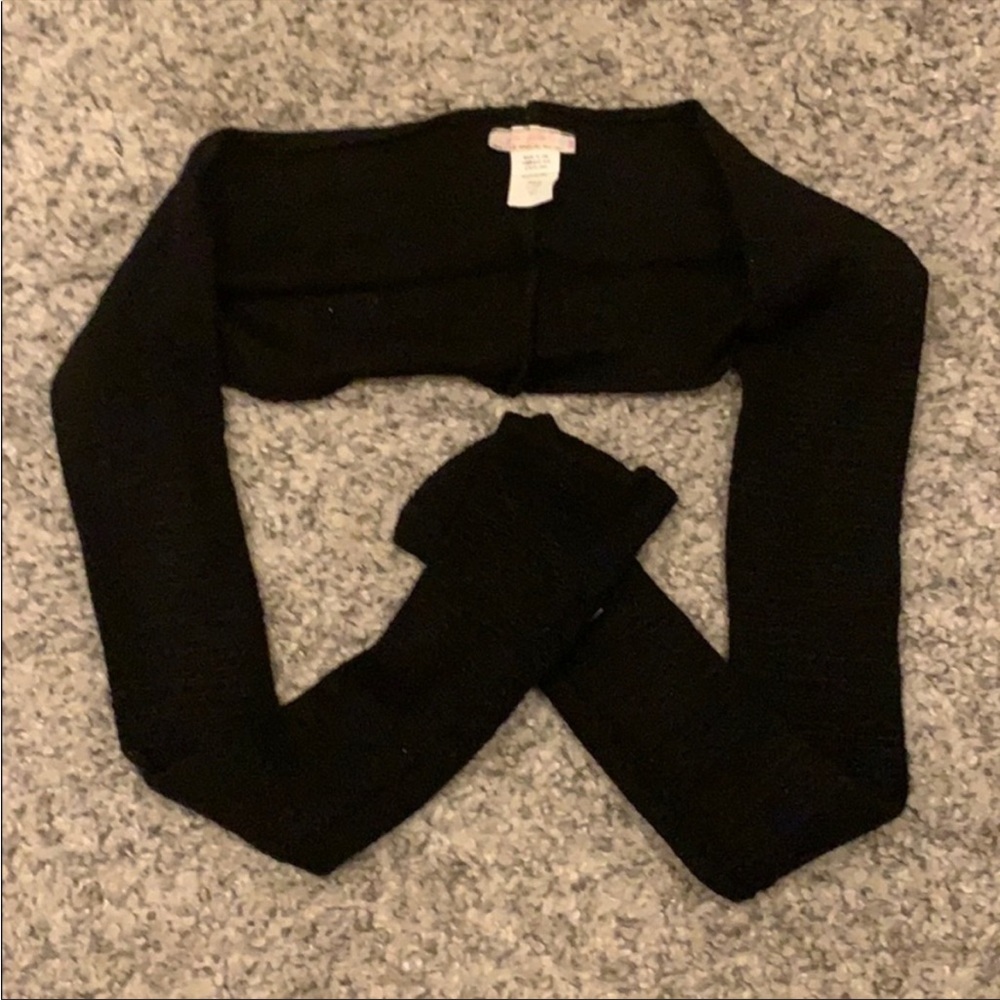 Free People Black Cropped Open-Front Bolero